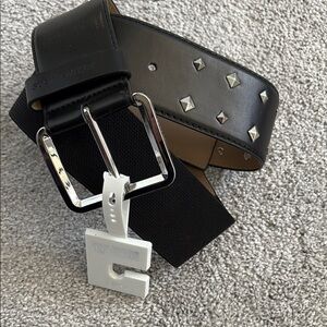 Leather Michael Kors NWT Studded Black Leather Belt size L.